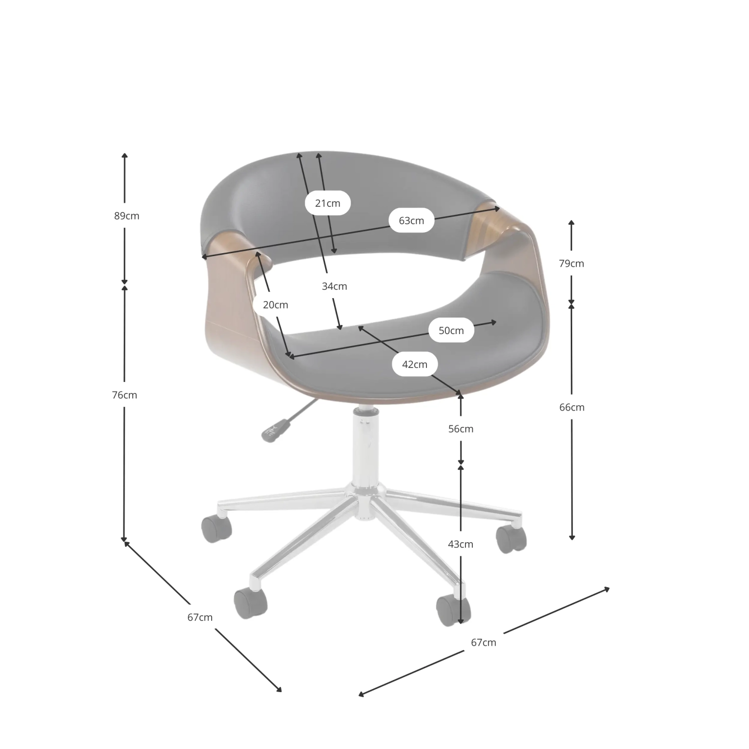 Burrow S Silla de oficina de nogal | Diseño de mediados de siglo