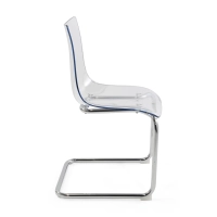 Cadeira de design transparente Dresden | Policarbonato e aço cromado