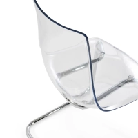 Cadeira de design transparente Dresden | Policarbonato e aço cromado