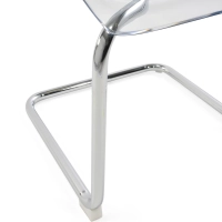 Silla de diseño «Dresden» transparente | Policarbonato y acero cromado