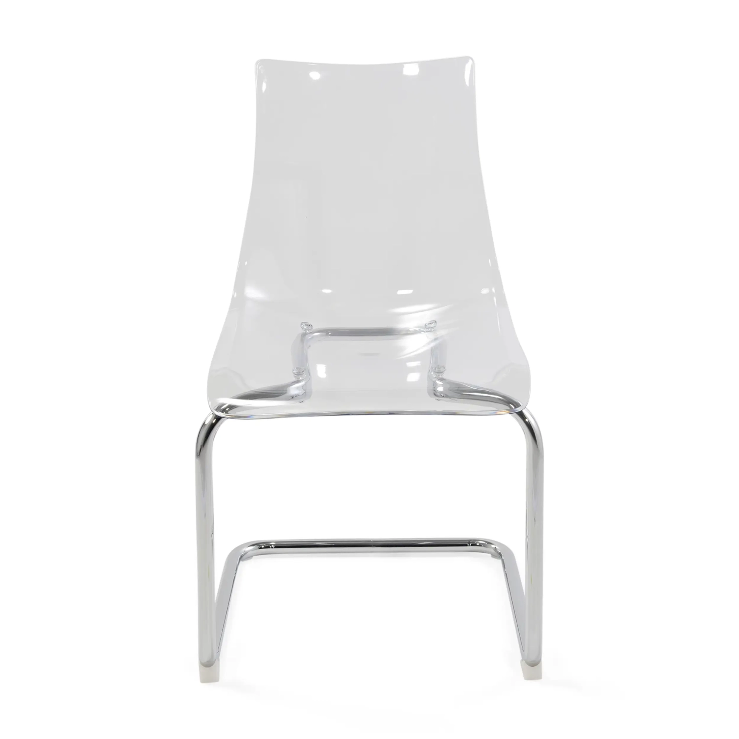 Silla de diseño «Dresden» transparente | Policarbonato y acero cromado