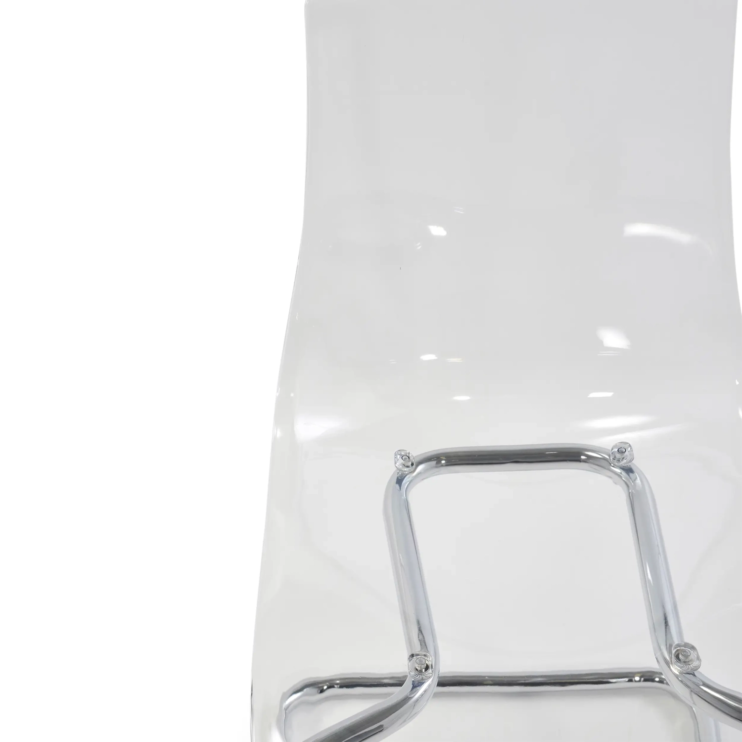 Silla de diseño «Dresden» transparente | Policarbonato y acero cromado