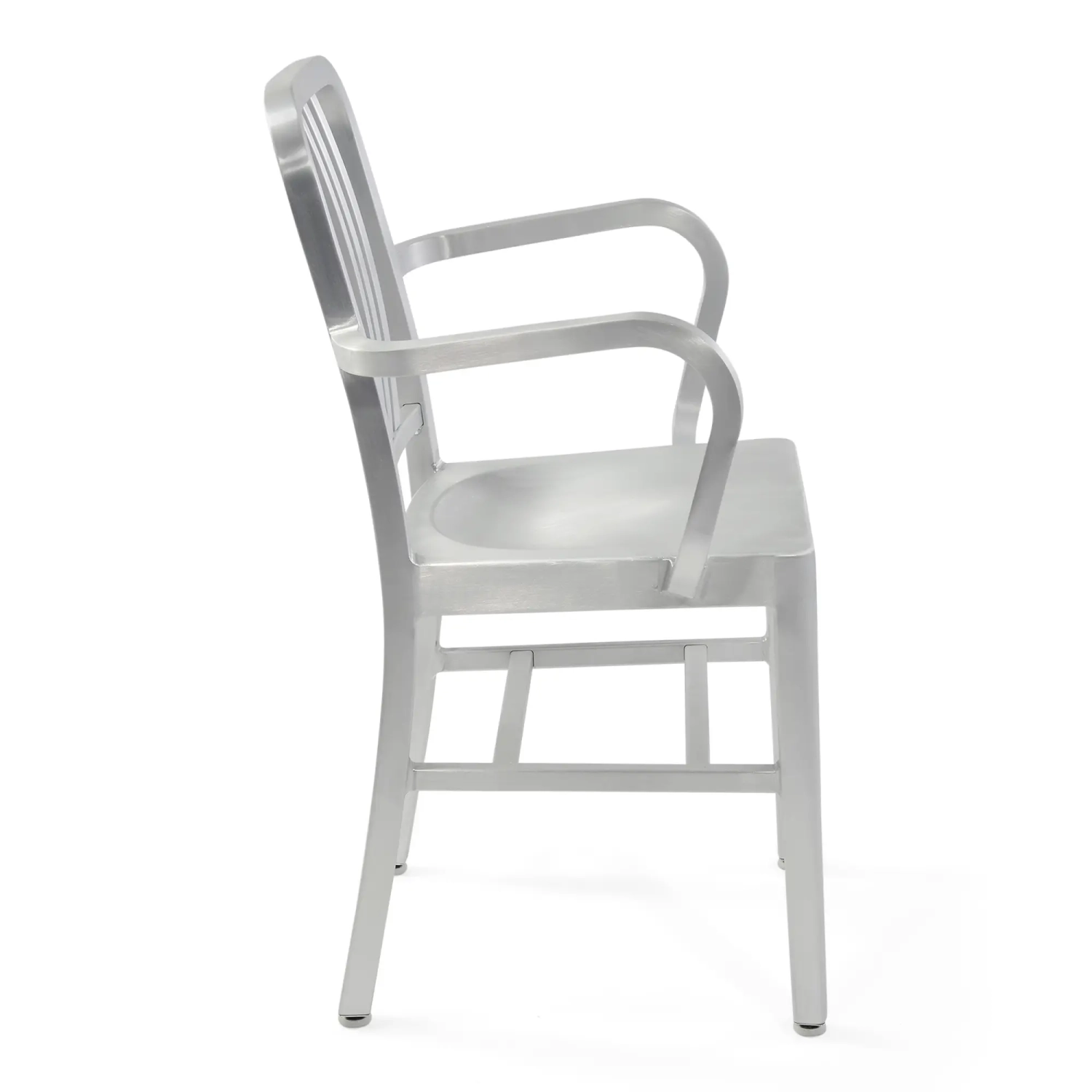 Silla de aluminio industrial Navi Army con reposabrazos | Para interior y exterior