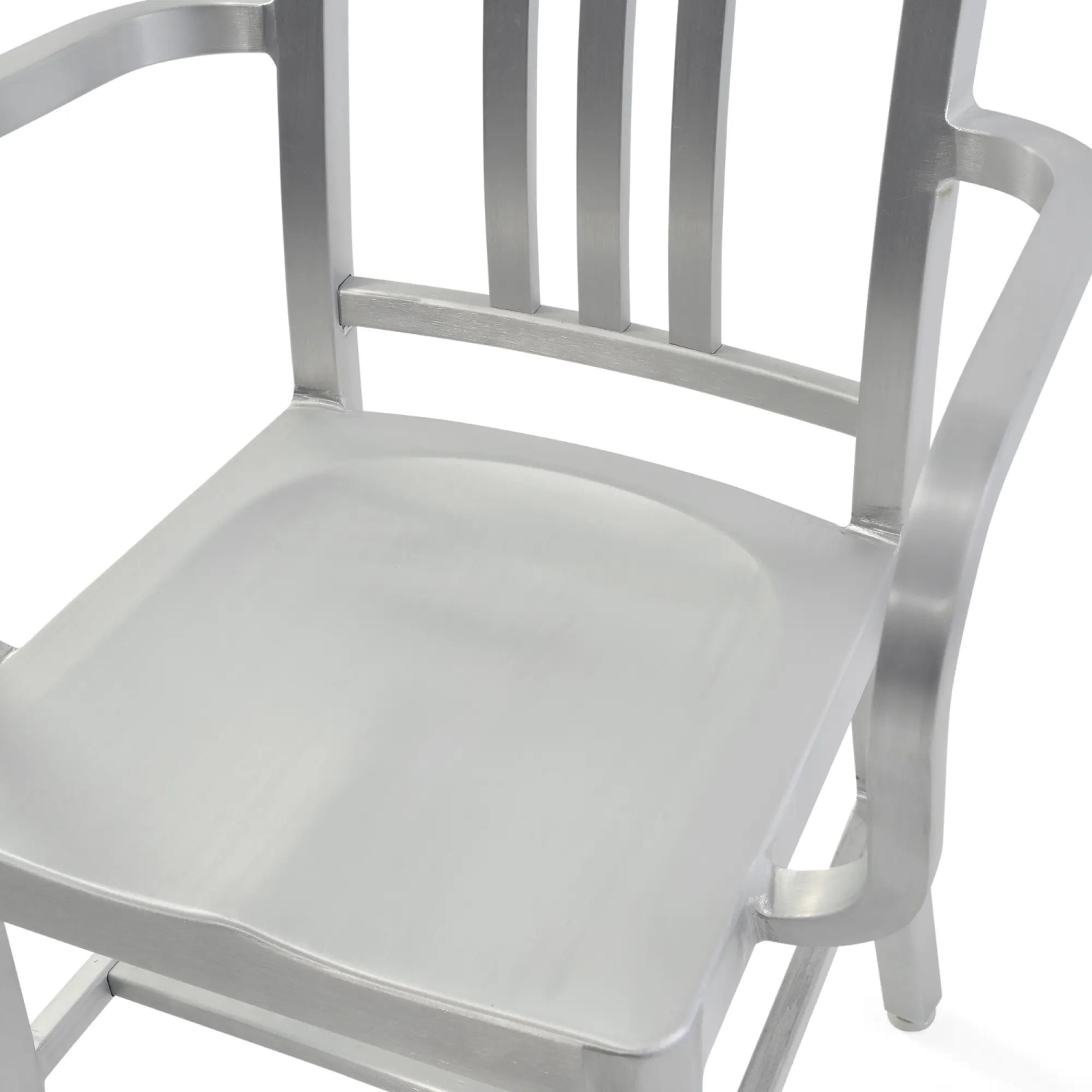 Silla de aluminio industrial Navi Army con reposabrazos | Para interior y exterior