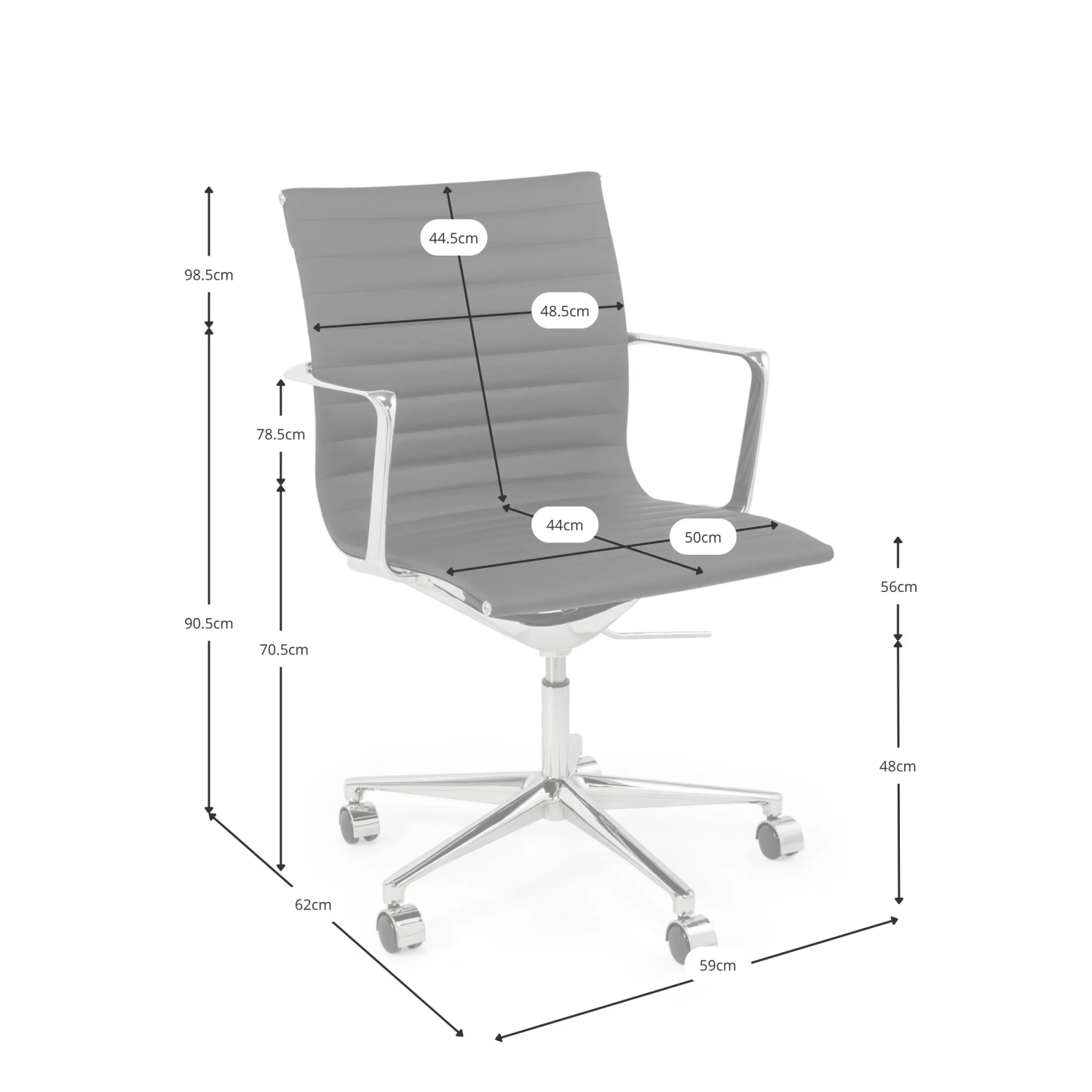 Silla de oficina de cuero con respaldo bajo Task Executive | Silla de oficina de gama alta