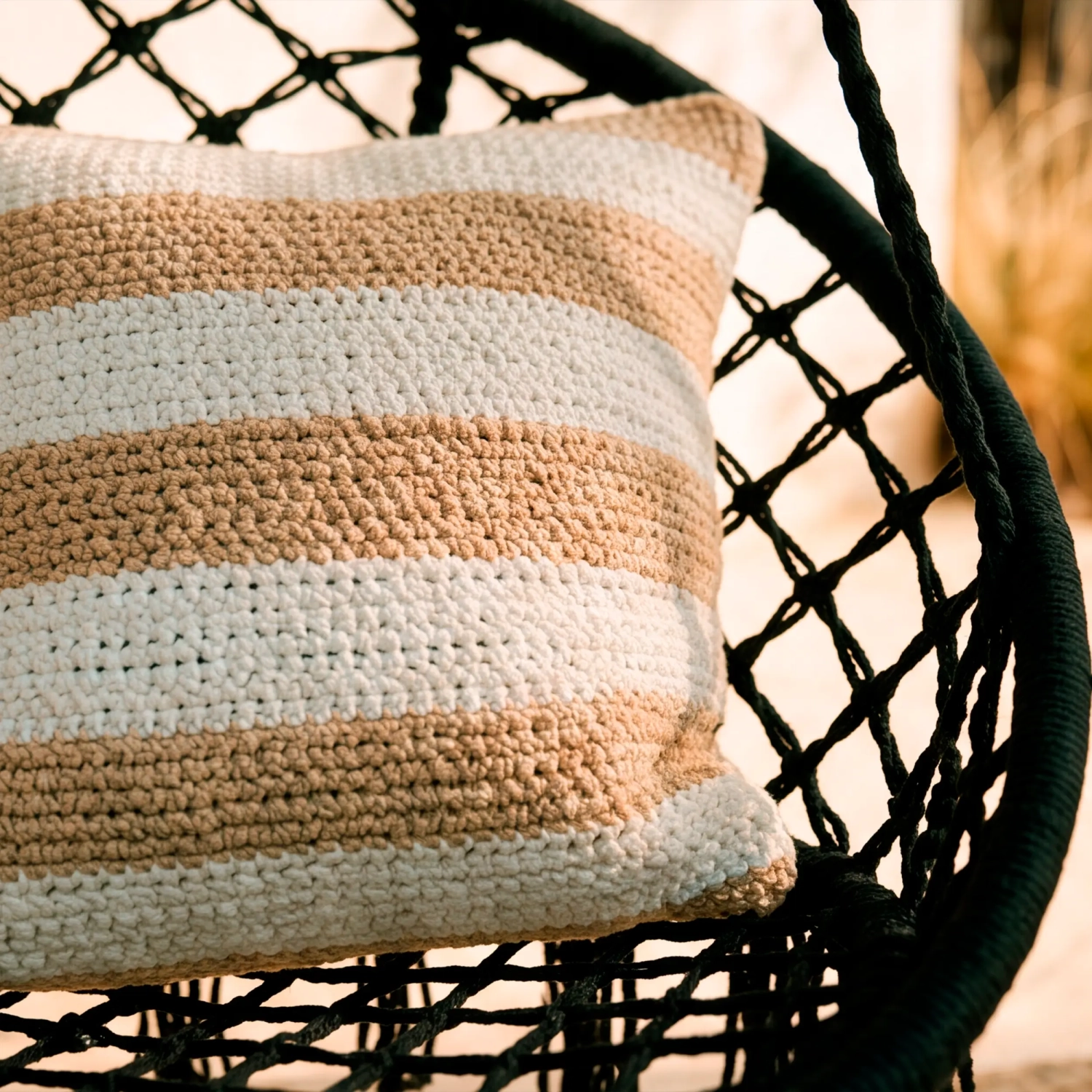 Hanging Chair in Braided Cotton - Outdoor Hanging Chair - Mueble Design