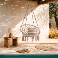 Silla colgante de algodón trenzado - Silla colgante para exterior - Mueble Design