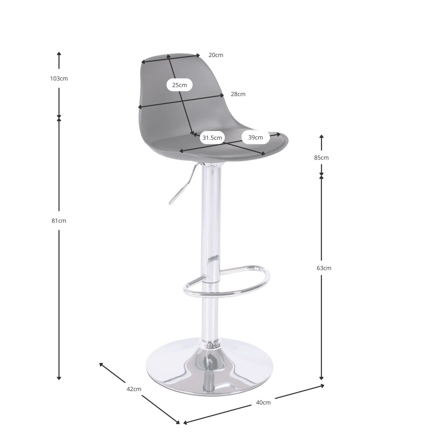 Pack de 2 taburetes regulables supereconómicos - Taburetes de bar - Mueble Design
