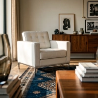 Sofá Venice de una plaza en piel auténtica | Florence Diseño inspirado en Knoll