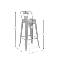 Juego de 4 taburetes de bar industriales « Bistro », de 76 cm de altura - Mueble Design