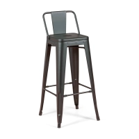 Juego de 4 taburetes de bar industriales « Bistro », de 76 cm de altura - Mueble Design
