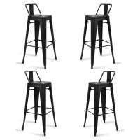 Juego de 4 taburetes de bar industriales « Bistro », de 76 cm de altura - Mueble Design