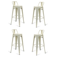 Juego de 4 taburetes de bar industriales « Bistro », de 76 cm de altura - Mueble Design