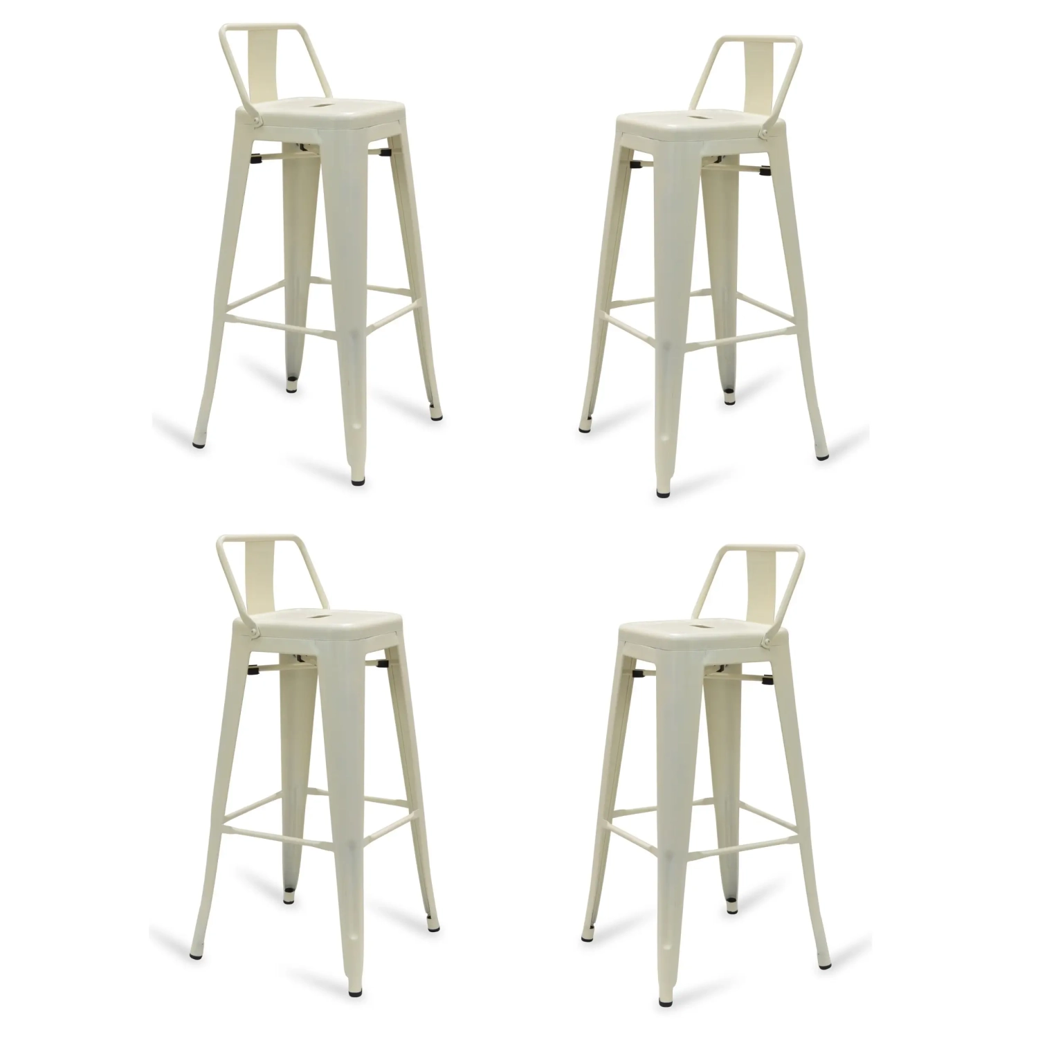 Juego de 4 taburetes de bar industriales « Bistro », de 76 cm de altura - Mueble Design