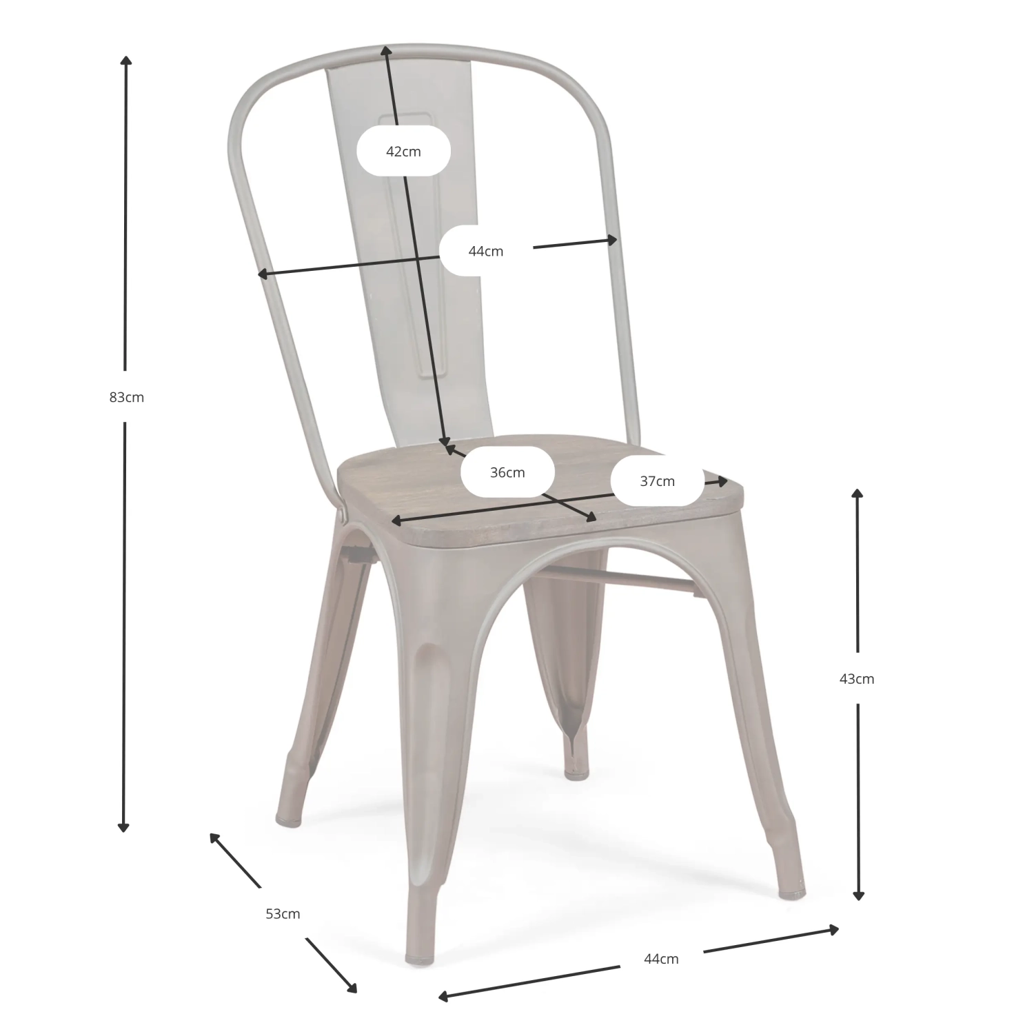 Bistro Wood industrial Chair Antique - Industrial chairs and stools
