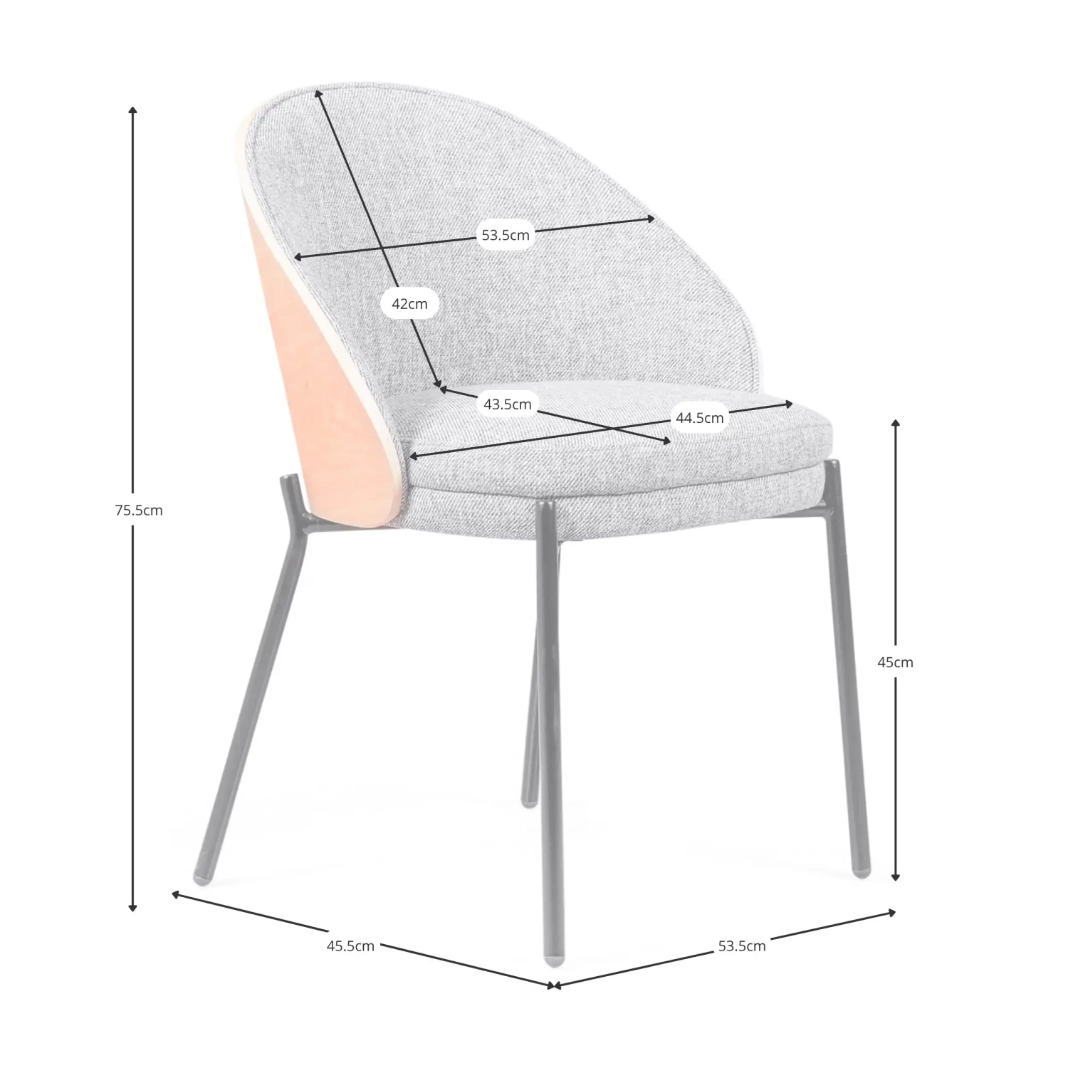 Nordic Chair Earth with Cotton Cushion – Mueble Design