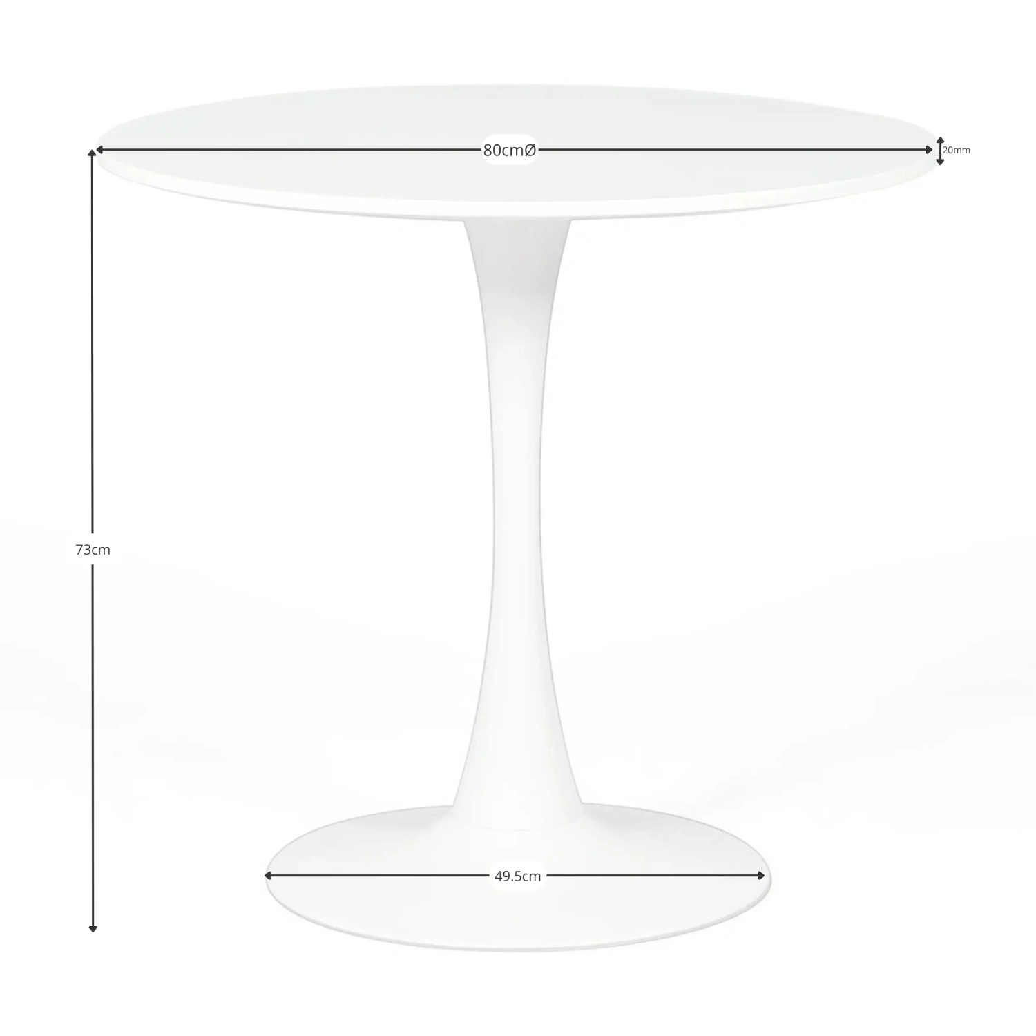 Tulip Table 80 CM - Dinning Table furnmod