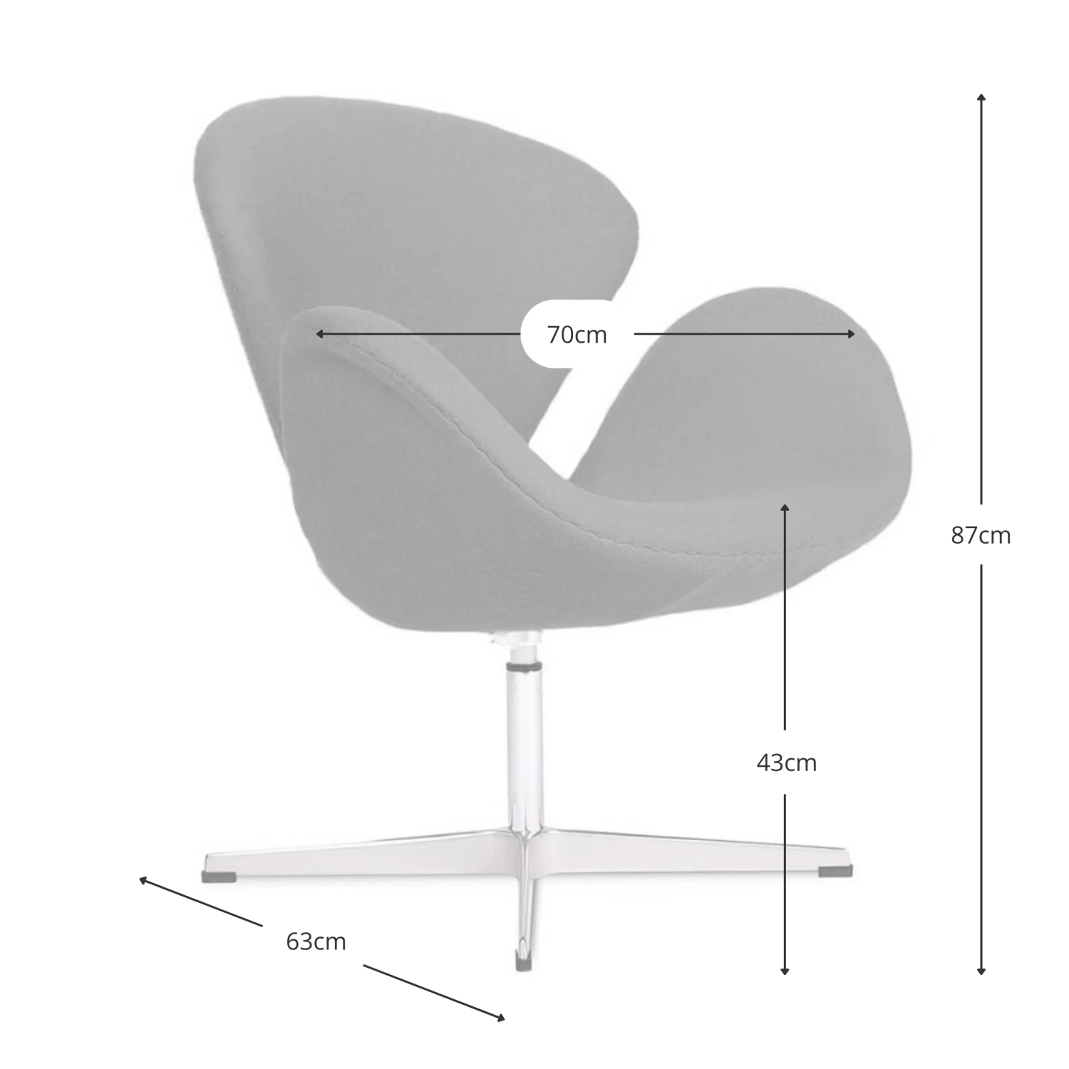 Replica Swan Chair in Cashmere - Modern Armchairs | MuebleDesign