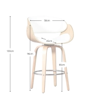 Burrow stool with leatherette cushion - Wooden stools - Mueble design