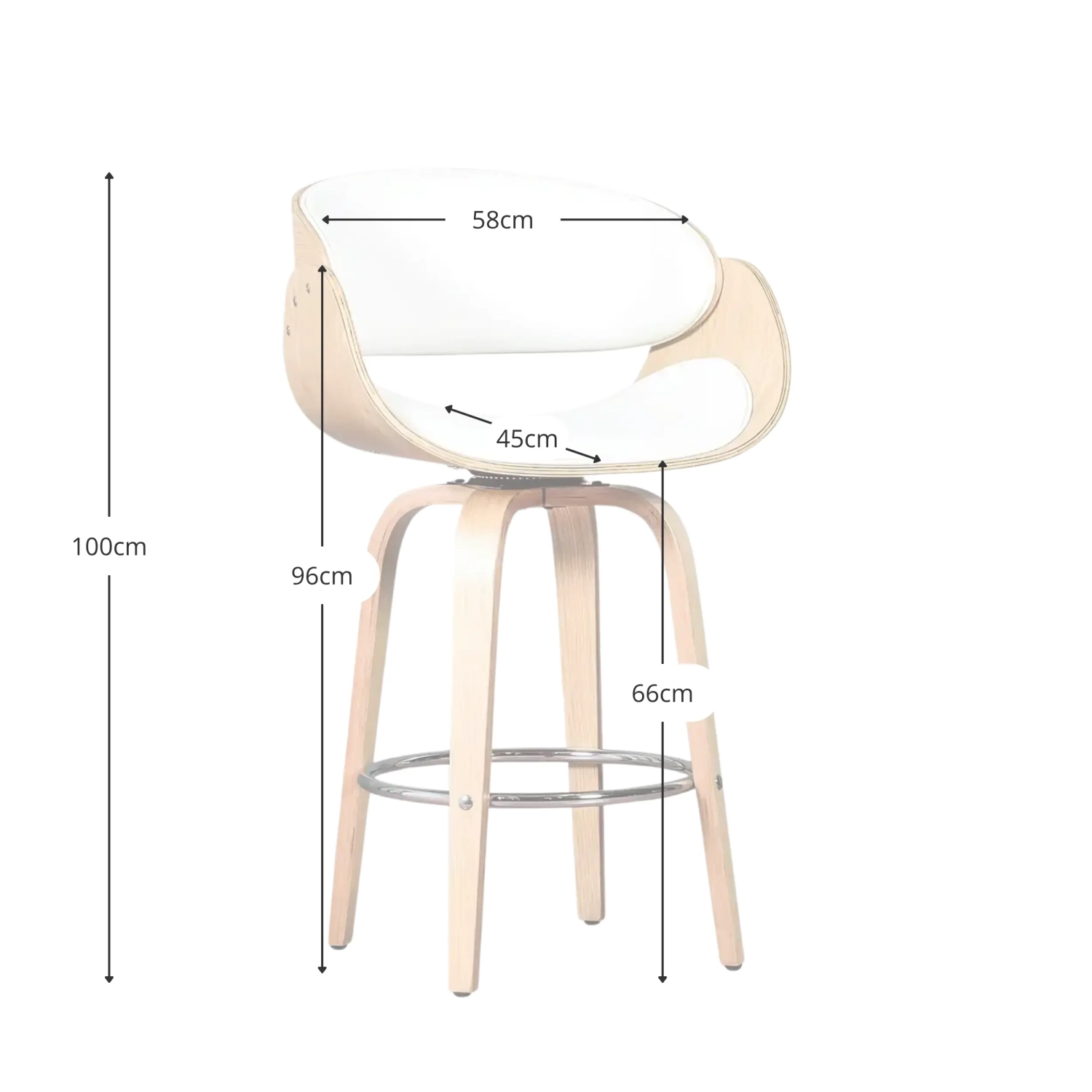 Burrow stool with leatherette cushion - Wooden stools - Mueble design