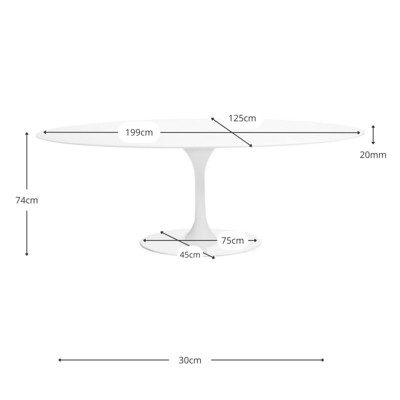Mesa Oval Dining Tulip MDF - Mesas Comedor Mueble Design