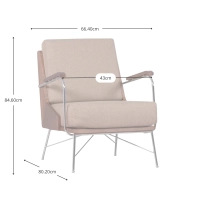 Poltrona Daneu Industrial estofada em algodão-Poltrona de madeira-Mueble Design