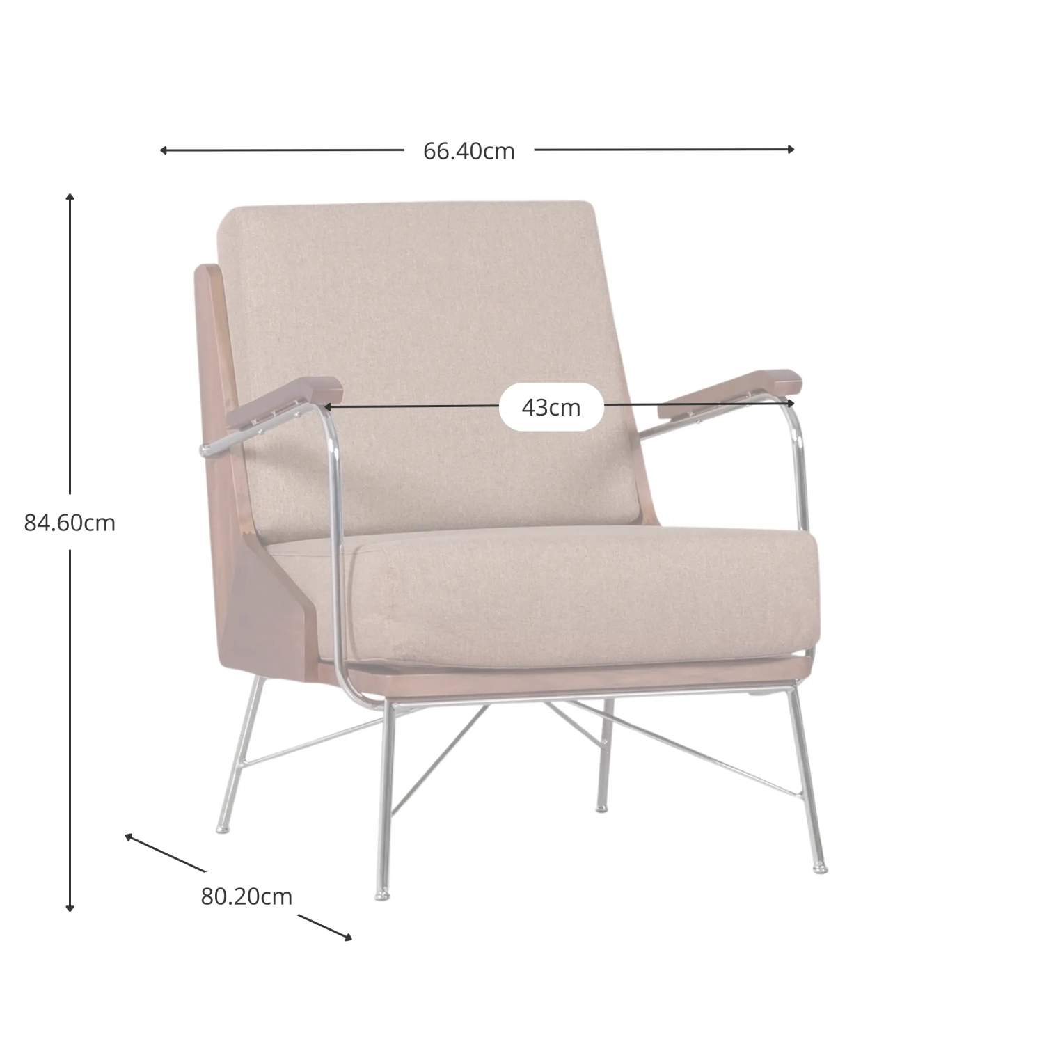 Poltrona Daneu Industrial estofada em algodão-Poltrona de madeira-Mueble Design