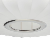 Candeeiro suspenso em tecido branco, Ø 45 cm, com design segmentado Kyoto