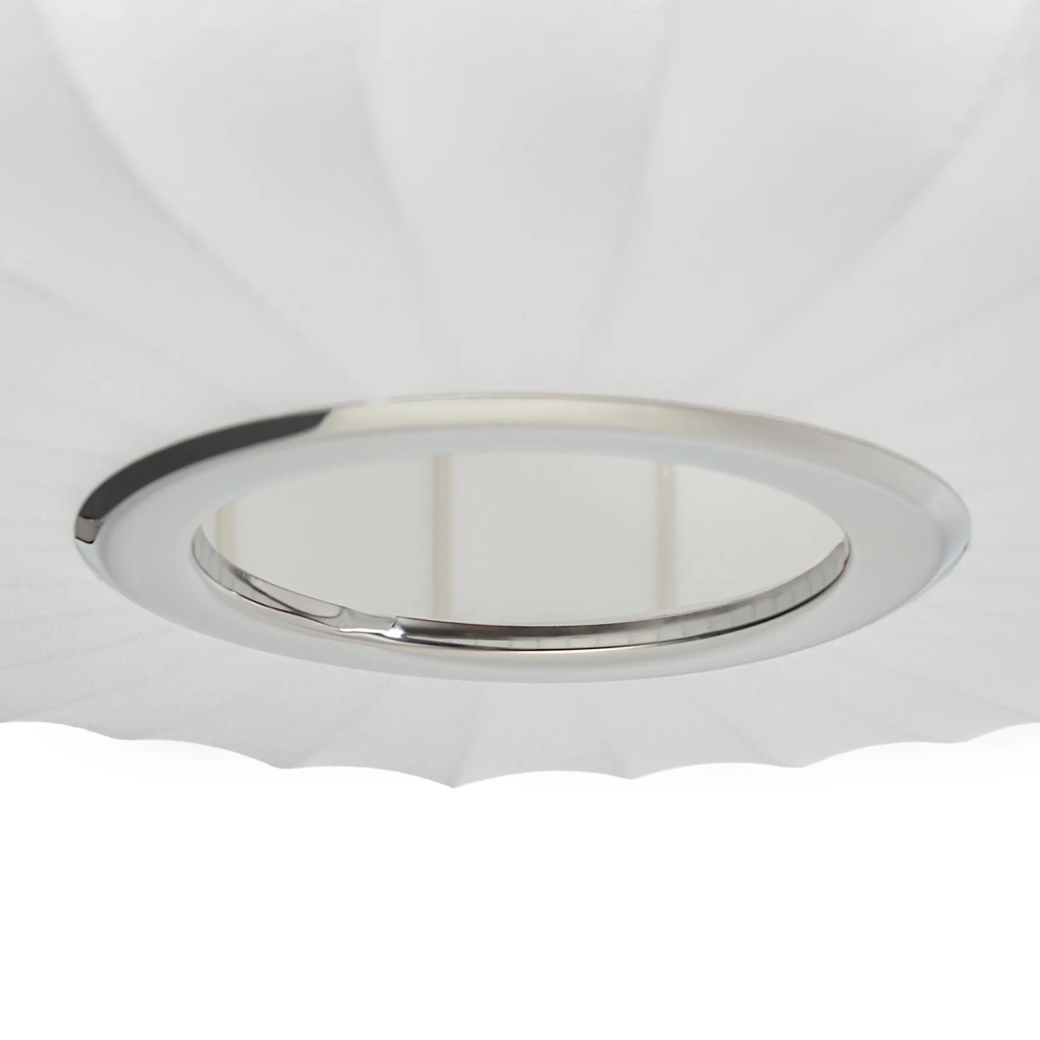 White Fabric Pendant Light Ø45 cm with Segmented Design Kyoto