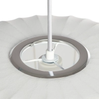 Candeeiro suspenso em tecido branco, Ø 45 cm, com design segmentado Kyoto