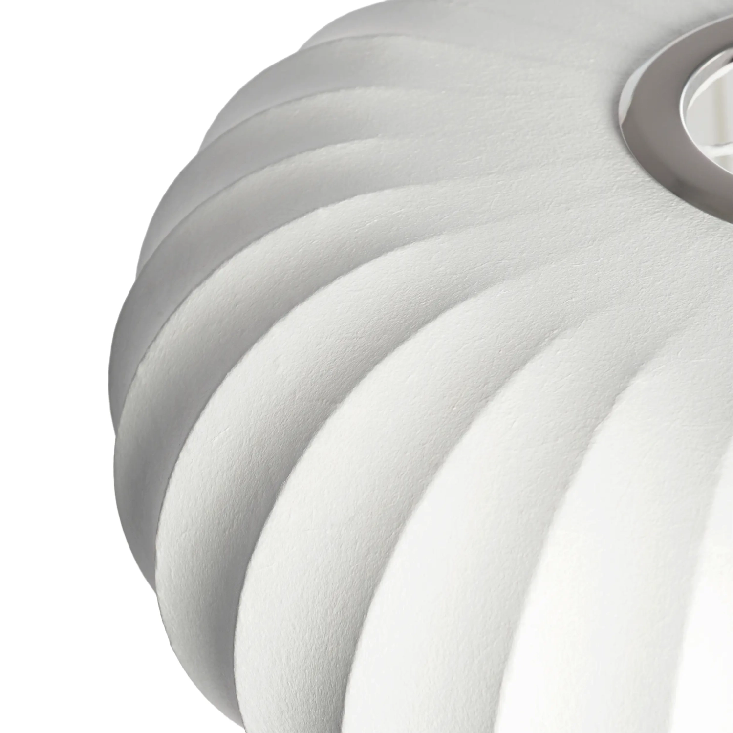 Candeeiro suspenso em tecido branco, Ø 45 cm, com design segmentado Kyoto