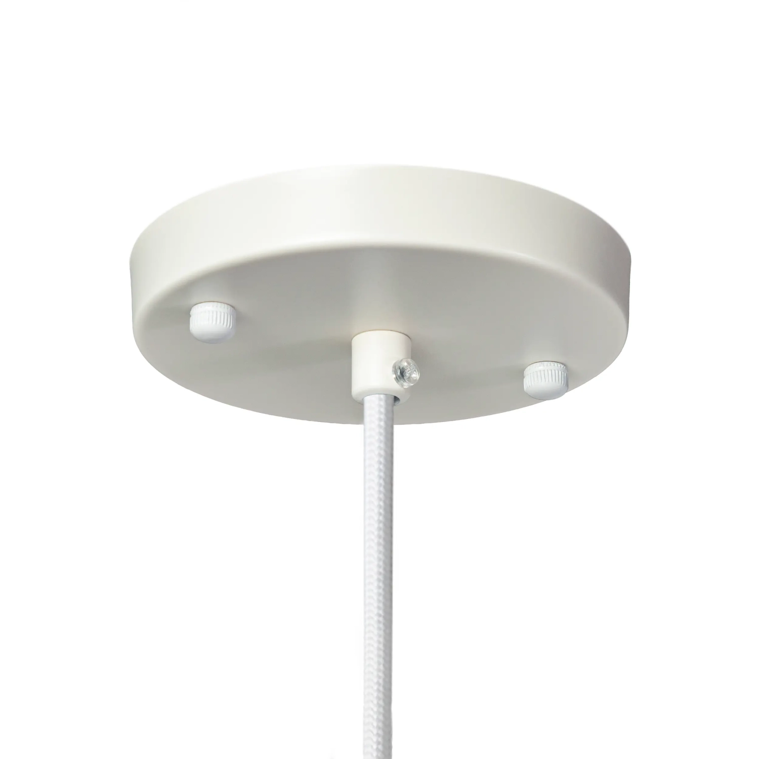 Candeeiro suspenso em tecido branco, Ø 45 cm, com design segmentado Kyoto