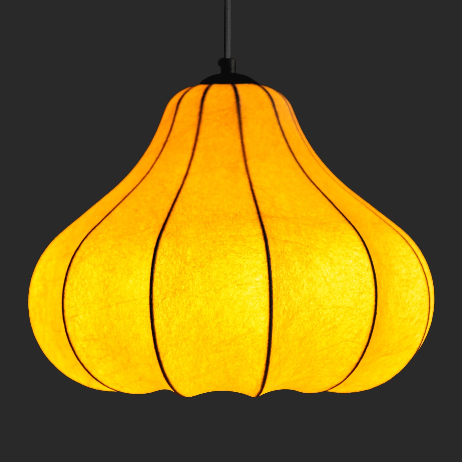 Fabric Pendant Light Ø40 cm with Organic Shape Kyoto