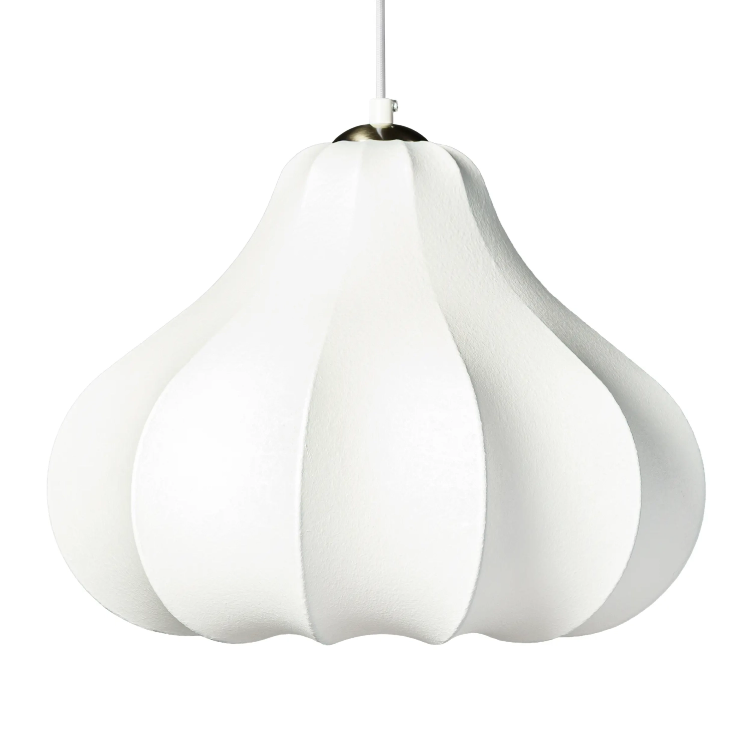 Candeeiro suspenso em tecido, Ø 40 cm, com forma orgânica, Kyoto