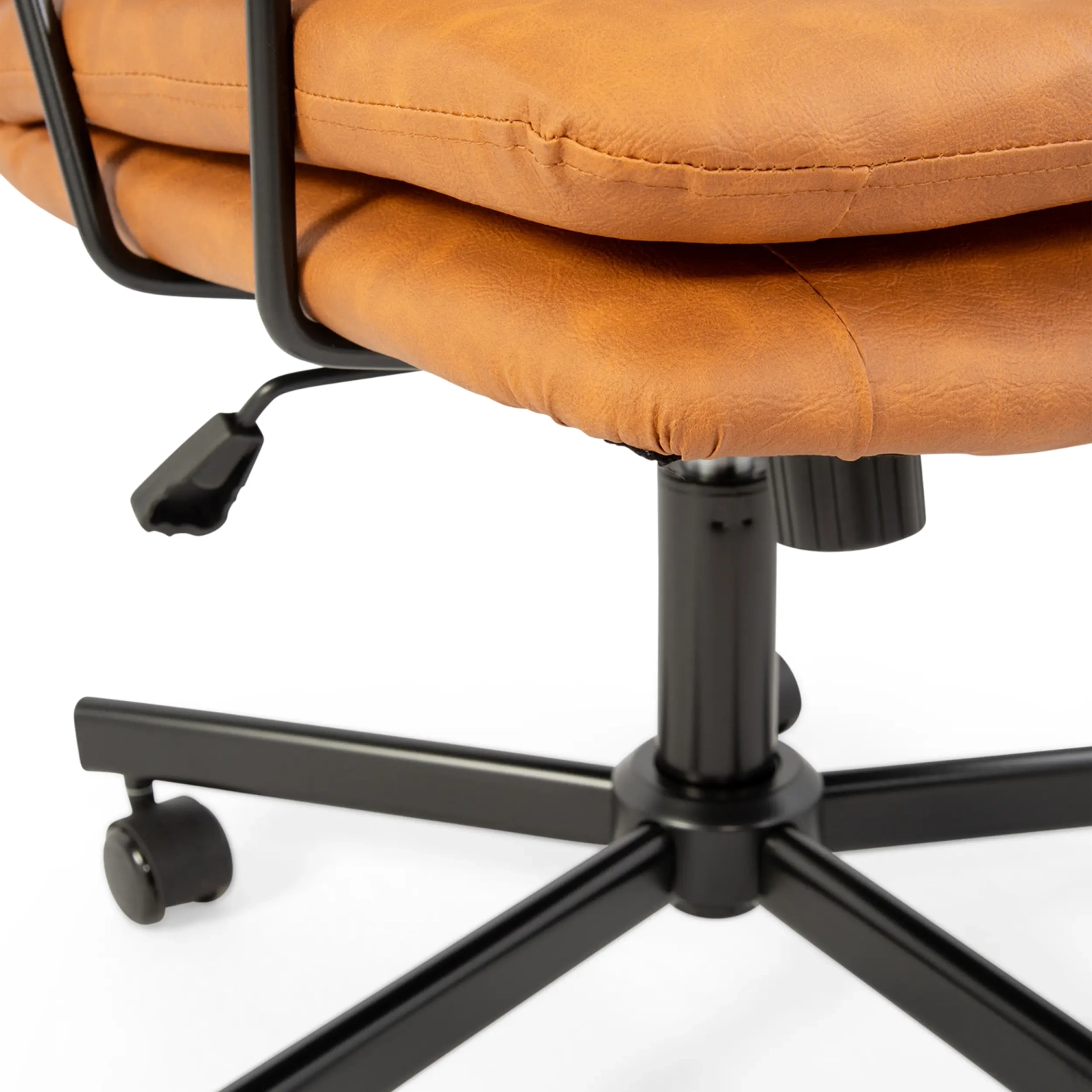 Office Chair Dakota Upholstered in Brown Leatherette - Mueble Design