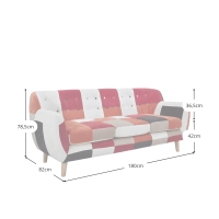 Sofá de 3 plazas tapizado en Patchwork - Sofás Patchwork - Mueble Design