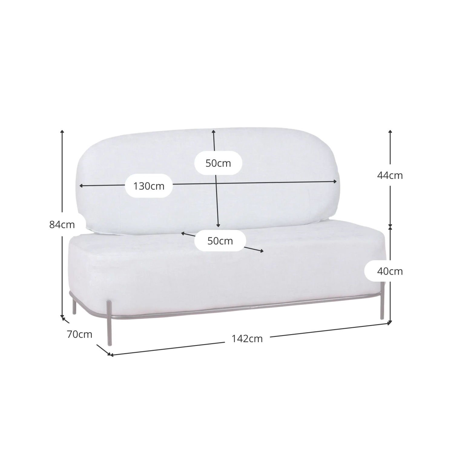 Sofá de 2 plazas Ecónomico Clair – Sofás de diseño - Mueble Design