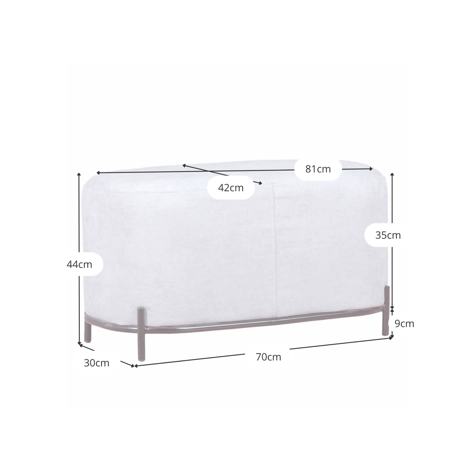 Footrest for sofa Clair - Ergonomic footrest - Mueble Design