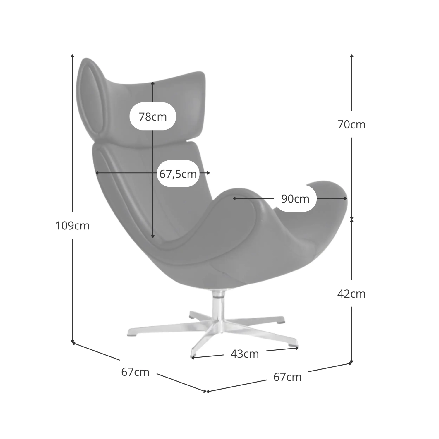 Imola chair with footrest Inspiration - Design armchairs Mueble Design
