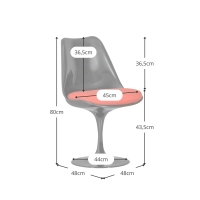 Réplica da cadeira Tulip , totalmente preta - Cadeiras de design - Mueble Design