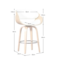 Burrow stool with leatherette cushion - Wooden stools - Mueble design