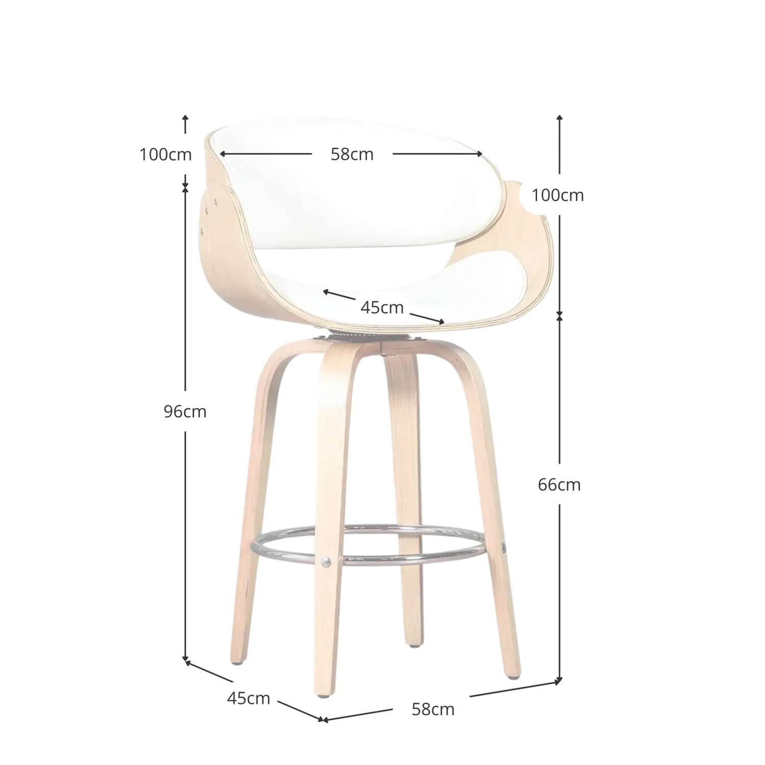Burrow stool with leatherette cushion - Wooden stools - Mueble design