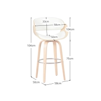 Burrow stool with leatherette cushion - Wooden stools - Mueble design