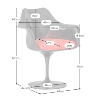 Réplica silla Tulip Arms toda negra - Sillas Diseño - Mueble Design