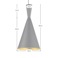 Candeeiro de teto Tall | Design inspirado em Tom Dixon em alumínio preto