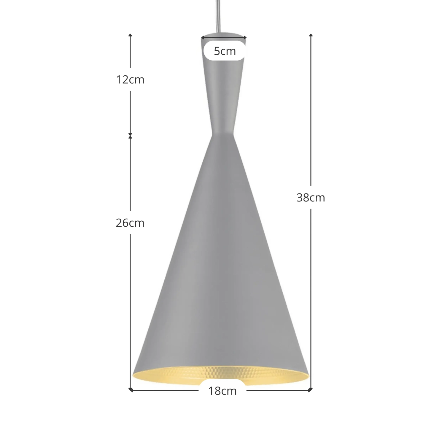 Lámpara Tall de techo | Diseño inspirado en Tom Dixon en aluminio negro