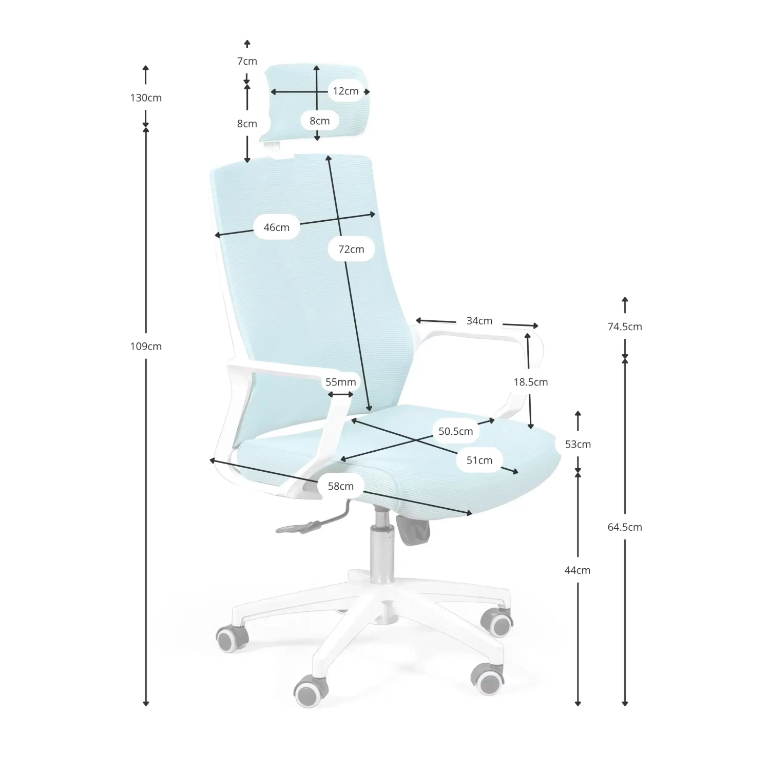 Ergonomic Office Chair with Headrest - Mueble Design