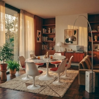 Mesa Oval Tulip 199 cm Mármol Carrara | Diseño Saarinen para Comedores de Lujo