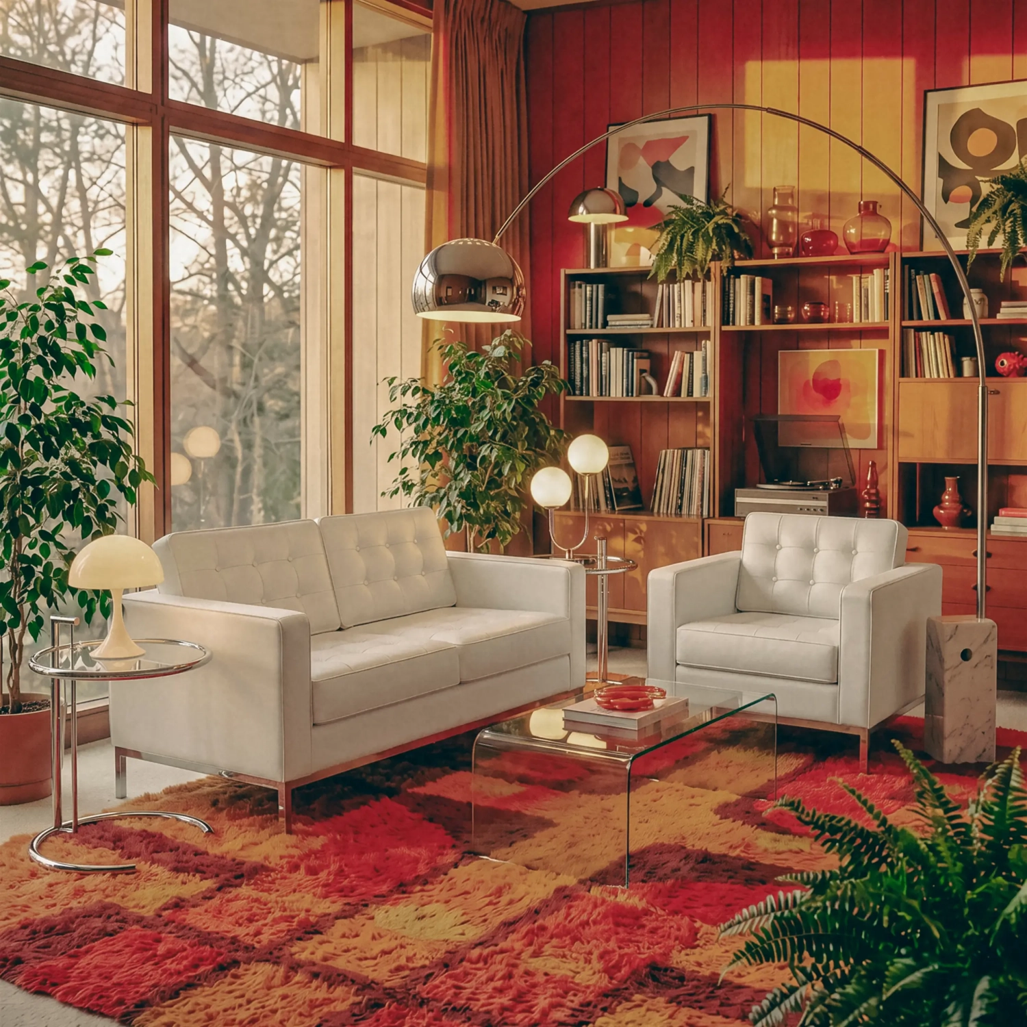 Venice sofá de 2 lugares em pele italiana | Florence Design inspirado em Knoll