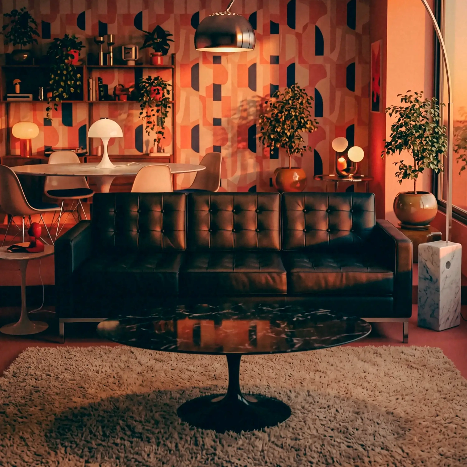 Venice sofá de 3 lugares em pele italiana | Florence Design inspirado em Knoll